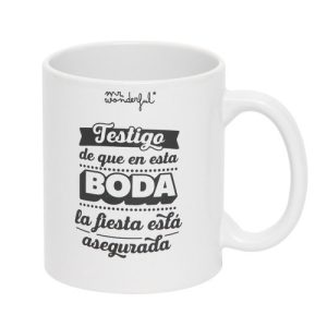TAZA ICONIC - TESTIGO EN ESTA BODA LA FIESTA ESTA ASEGURADA