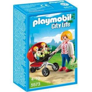 PLAYMOBIL MAMA CON CARRITO DE GEMELOS 5573