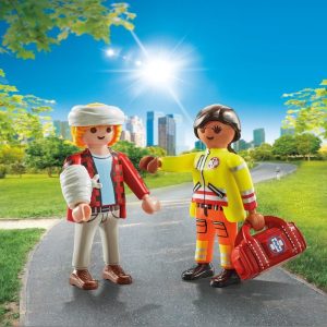PLAYMOBIL PARAMEDICO CON PACIENTE