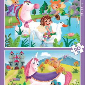 PUZZLE 2X20 PIEZAS UNICORNIOS Y HADAS