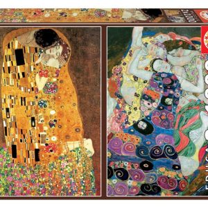 PUZZLE EDUCA 2X1000 PZS EL BESO + LA VIRGEN, GUSTAV KLIMT