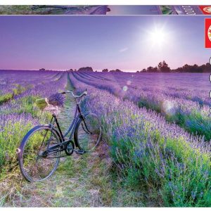 PUZZLE EUDCA 1000 PIEZAS BICICLETA EN CAMPO DE LAVANDA