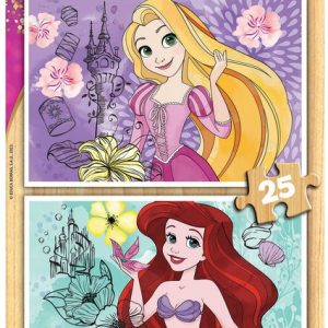 PUZZLE 2X25 PIEZAS DISNEY PRINCESS RAPUNZEL + ARIEL