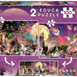 PUZZLE EDUCA 2X100 PIEZAS TRIPTICO DE HADAS