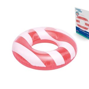 FLOTADOR CIRCULAR PVC RAYAS ROJO