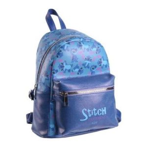 MOCHILA CASUAL MODA POLIPIEL CON BOLSILLO STITCH AZUL