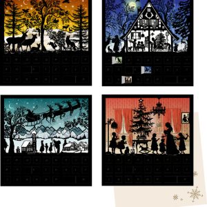 MINI CALENDARIO ADVIENTO SILUETAS NAVIDE?AS SURTIDOS