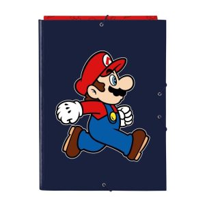 CARPETA CARTON FOLIO GOMAS SOLAPAS SUPER MARIO TRICK