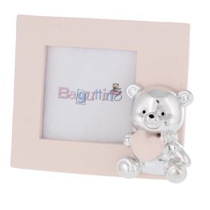 MINIPORTAFOTO 5X5 OSO CON CORAZON ROSA