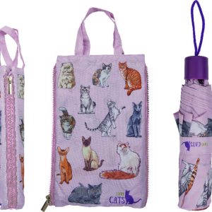 PARAGUAS CON BOLSA GATOS I LOVE CATS & DOGS