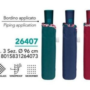 PARAGUAS MUJER PLEGABLE 54/8 AUTOMATICO LISO CON RIBETE