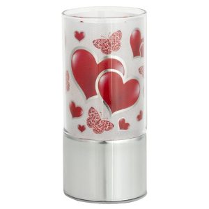 LAMPARA CRISTAL 7X15 CORAZONES Y MARIPOSAS