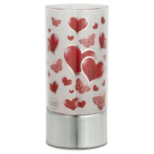 LAMPARA CRISTAL 9X20 CORAZONES Y MARIPOSAS