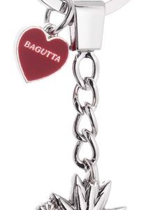 LLAVERO BAGUTTA CORAZON RELLENO ROJO CON FLORES