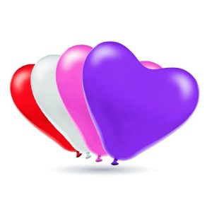 BOLSA SOLAPA 10 GLOBOS 30 CM CORAZONES SURTIDOS