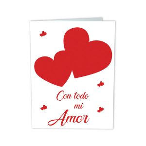 TARJETA MINI CARD CORAZONES CON TODO MI AMOR