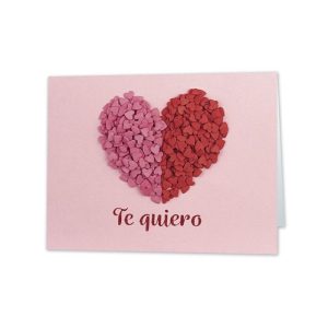 EXPOSITOR 25 TARJETAS MINI CARD CORAZON TE QUIERO 66X90MM