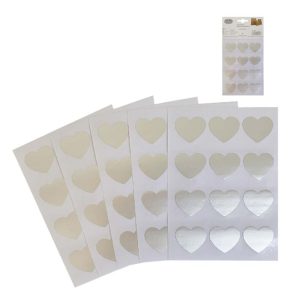 BLISTER 60 STICKER CORAZON PLATA