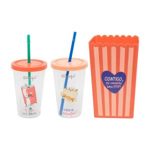 SET BOL PALOMITAS + 2 VASOS REFRESCO PARA PAREJAS DE CINE