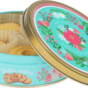 CAJA DE GALLETAS SABOR MANTEQUILLA LATA FLOWERS 114 G