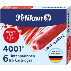 CARTUCHO TINTA PELIKAN 4001 TP6 ROJO