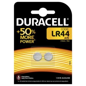 PILA BOTON ALCALINA DURACELL LR44 1,5V BLISTER 2 UDS