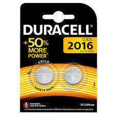 PILA BOTON LITIO DURACELL CR2016 3V BLISTER 2 UDS