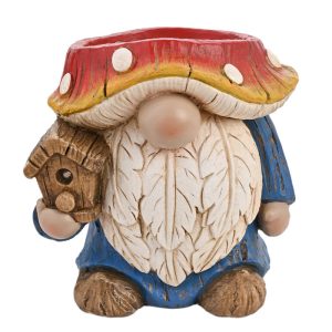 JARDINERA FORMA DE GNOMO Y CASITA PARA PAJAROS