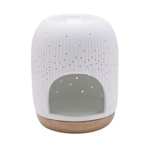 QUEMADOR CERA CERAMICA BLANCO HESTIA