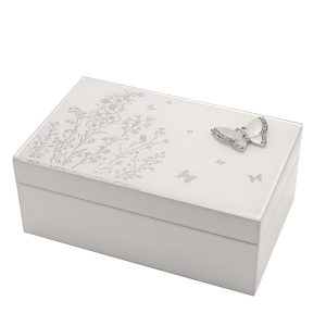 JOYERO CRISTAL CON MARIPOSA DE PLATA