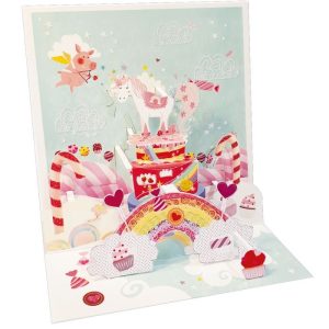 TARJETA FELICITACION GREETING CARD 3D POP-UP UNICORNIO