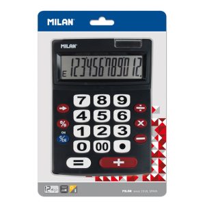 CALCULADORA MILAN BLISTER 12 DIGITOS TECLAS GRANDES NEGRO