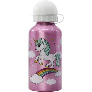 BOTELLA ALUMINIO 400 ML UNICORN RAINBOW