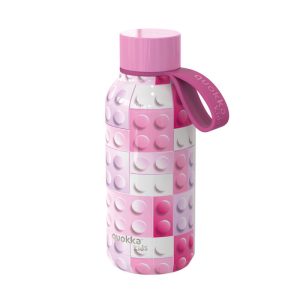 BOTELLA TERMO INFANTIL CON ASA 330 ML BRICKS ROSA QUOKKA