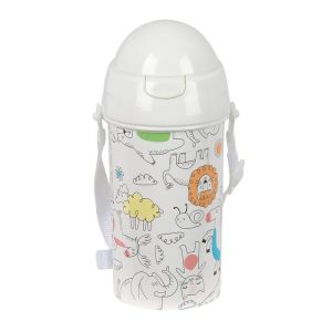 BOTELLA 500ML CON PAJITA SAFTA PREESCOLAR ANIMALES