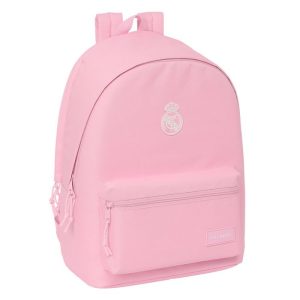MOCHILA PORTATIL 15 6+USB REAL MADRID ROSA PASTEL