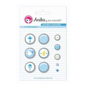 BLISTER 11 ENCUADERNADOR BRADS EPOXY PRIMERA COMUNION EL