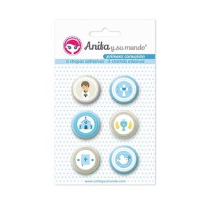 BLISTER 6 CHAPA ADHESIVA 25MM PRIMERA COMUNION EL