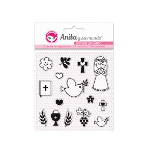 BLISTER 15 SELLOS TRANSPARENTE PRIMERA COMUNION ELLA