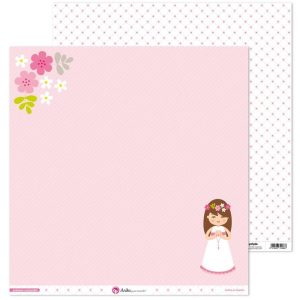 PAPEL SCRAPBOOKING 12X12 5 LAMINAS NI?A PRIMERA COMUNION