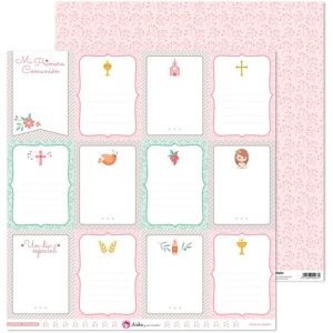 PACK5 PAPEL SCRAP TARJETAS COMUNION 20 ELLA