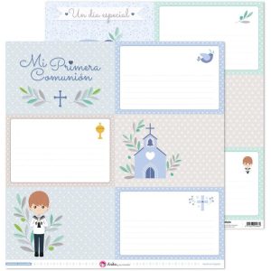 PACK 5 PAPELES DECORADOS 12X12 180G TARJETAS GRANDES COMUNI