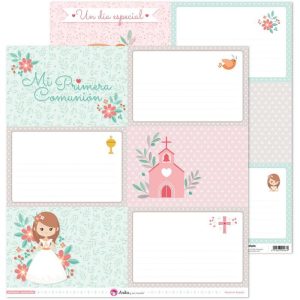 PACK 5 PAPEL TARJETAS GRAND COMUNION 20 ELLA