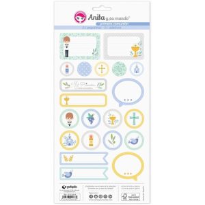 PACK5 LAMINAS PEGATINAS COMUNION 20 EL