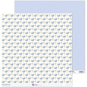 PACK5 PAPEL SCRAP 12X12 PALOMA COMUNION 20 EL