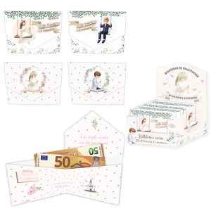 BILLETERO CIERRE COMUNION PLATA 48 UNIDADES SURTIDAS