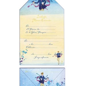 INVITACION BLISTER 10 SOBRE COMUNION NI?O PAJARO