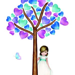 ROLLO 250 ETIQUETAS ADHESIVAS COMUNION NI?A ARBOL