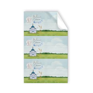 BLISTER 9 STICKERS COMUNION IGLESIA AZUL