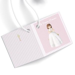 ETIQUETAS 3X4CM COMUNION NI?A PASTEL PERSONALIZABLE